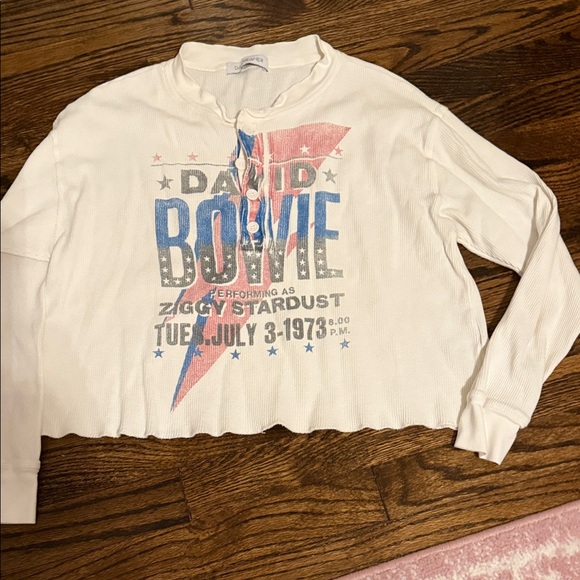 Daydreamer Tops - Daydreamer David Bowie Graphic Long Sleeve Shirt